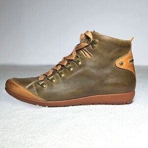 Pikolinos Lisboa Ankle Leather Boots 8.5 Womens Olive Green Lace Up Hiking Shoes